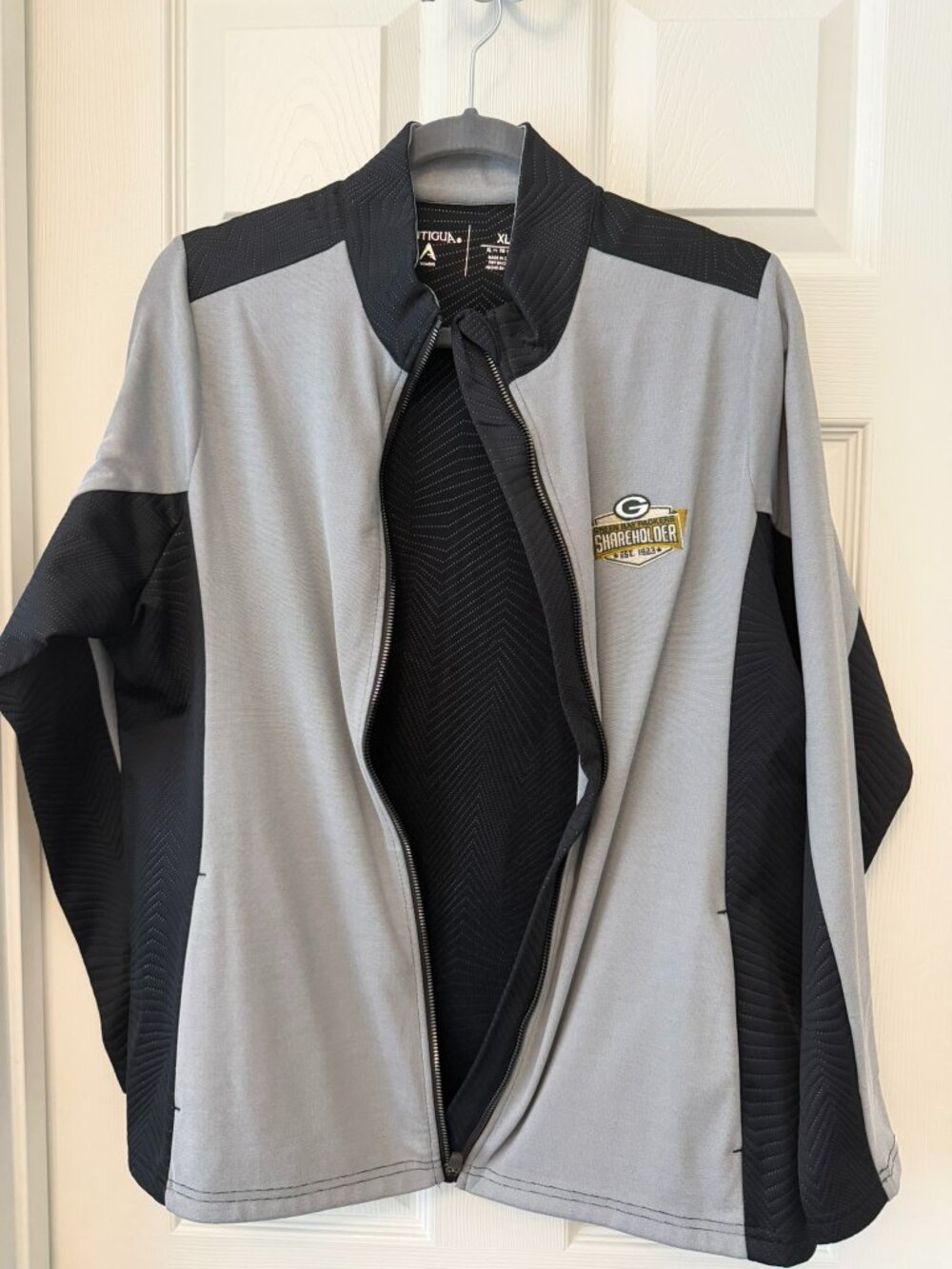 Antigua Green Bay Packers Shareholder Full Zip Jacket XL Black Gray